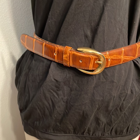 NWOT Lemie Leather Belt Sz Medium Alligator Print Made in Italy. - Picture 8 of 8